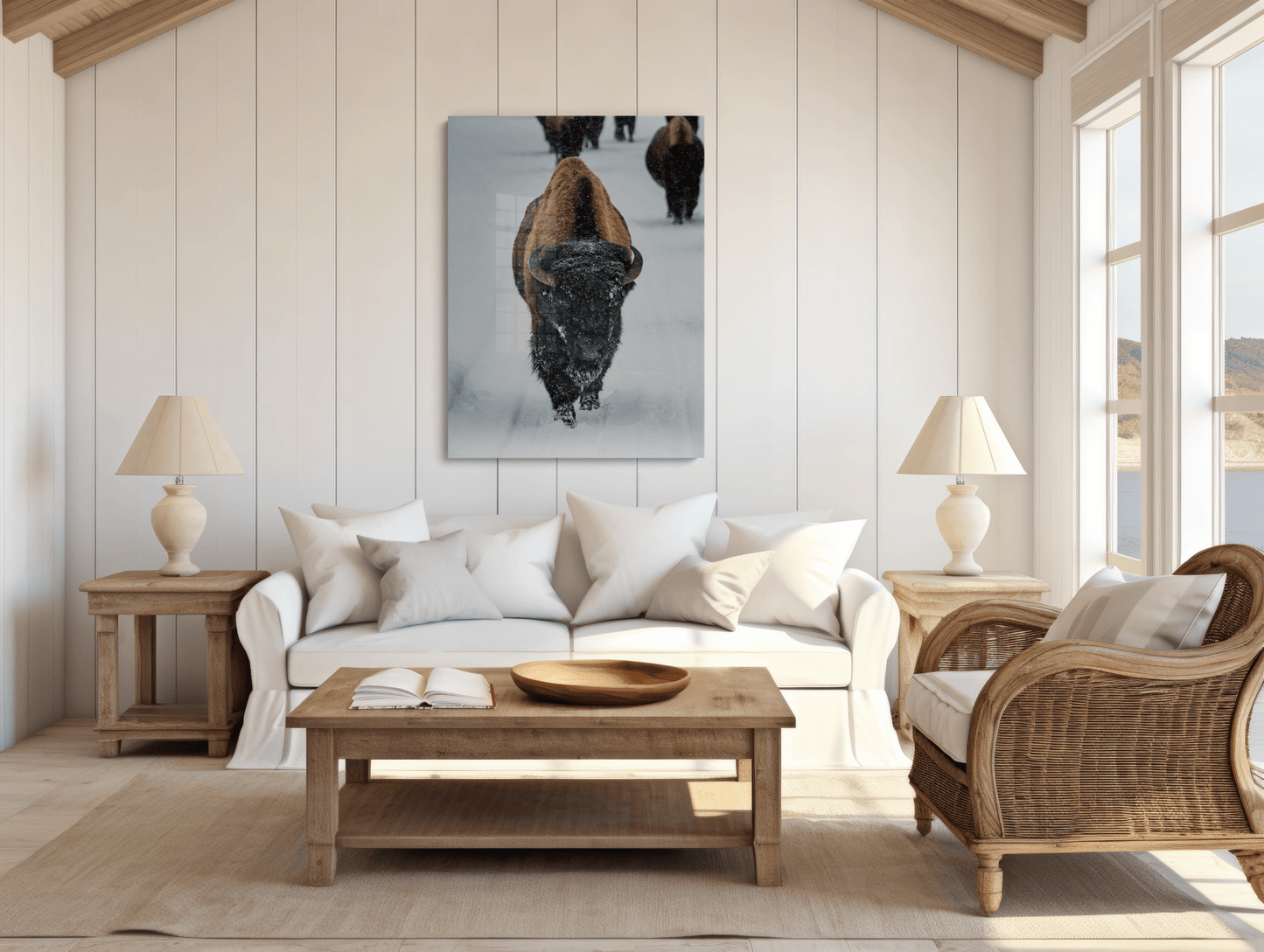 Snowy Giant - Majestic Bison in Winter Storm, Yellowstone National Park