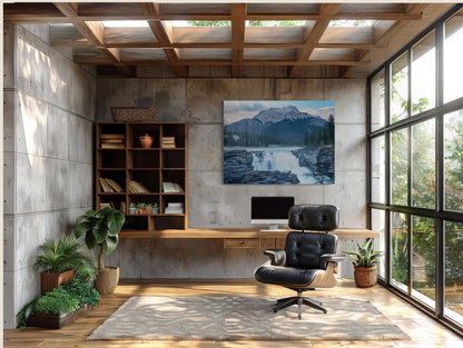 Falling for the Mountains - Athabasca Falls Photography Print