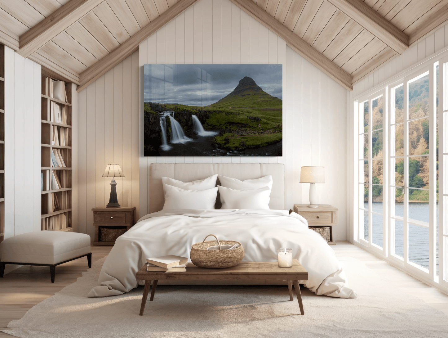 Kirkjufell Iceland Photography Print - Three Waterfalls One Mountain