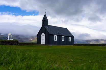 The Black Church Iceland - Búðakirkja Dramatic Landscape Photography Print