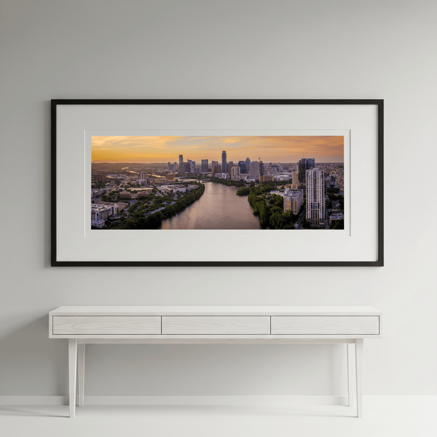 Austin Skyline Aerial Print | 'The Golden Heart of Texas' Wall Art