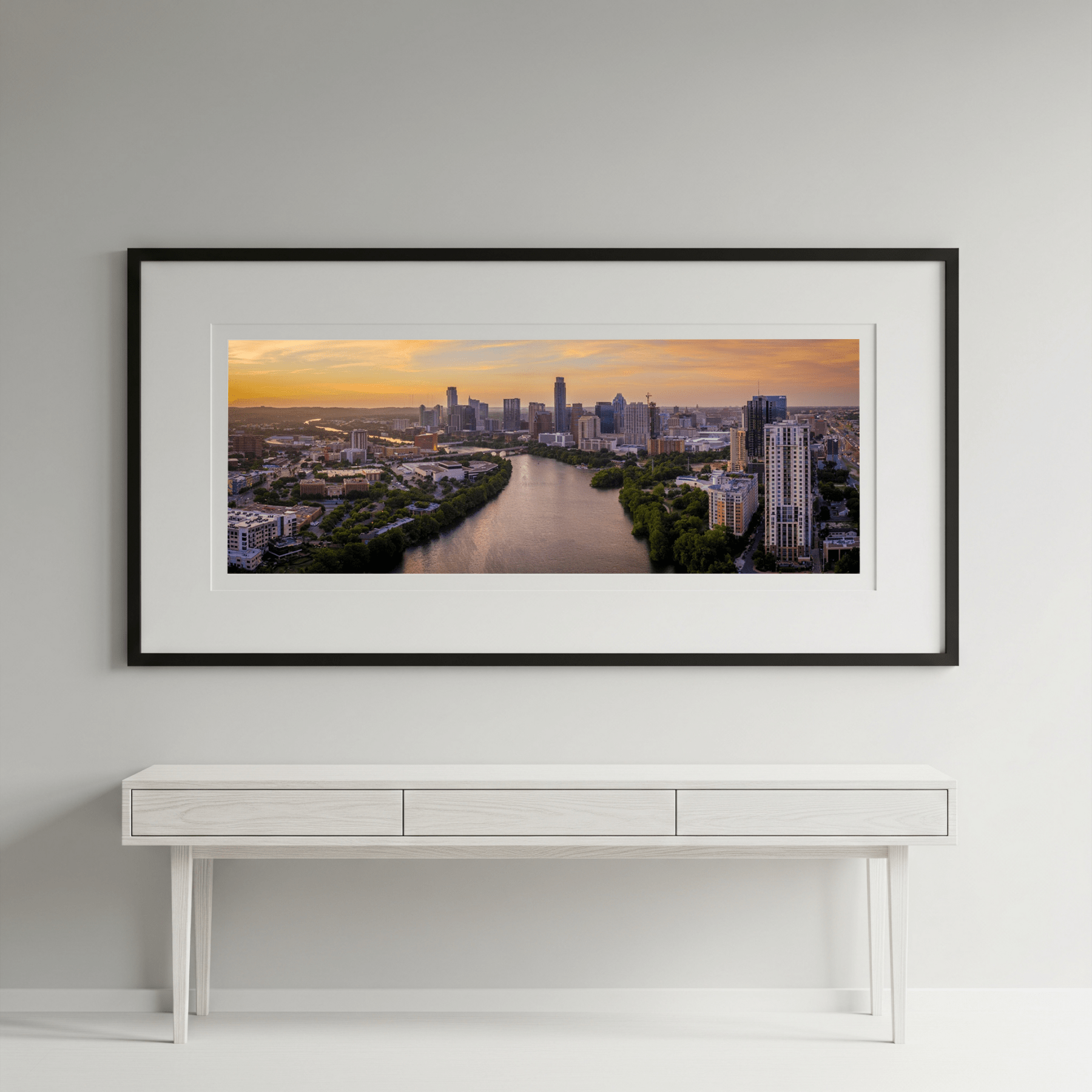 Austin Skyline Aerial Print | 'The Golden Heart of Texas' Wall Art