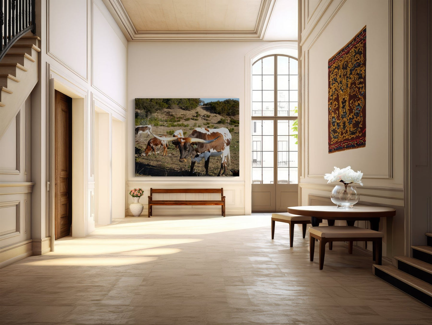 The Horns - Texas Longhorn Hill Country Photography Print