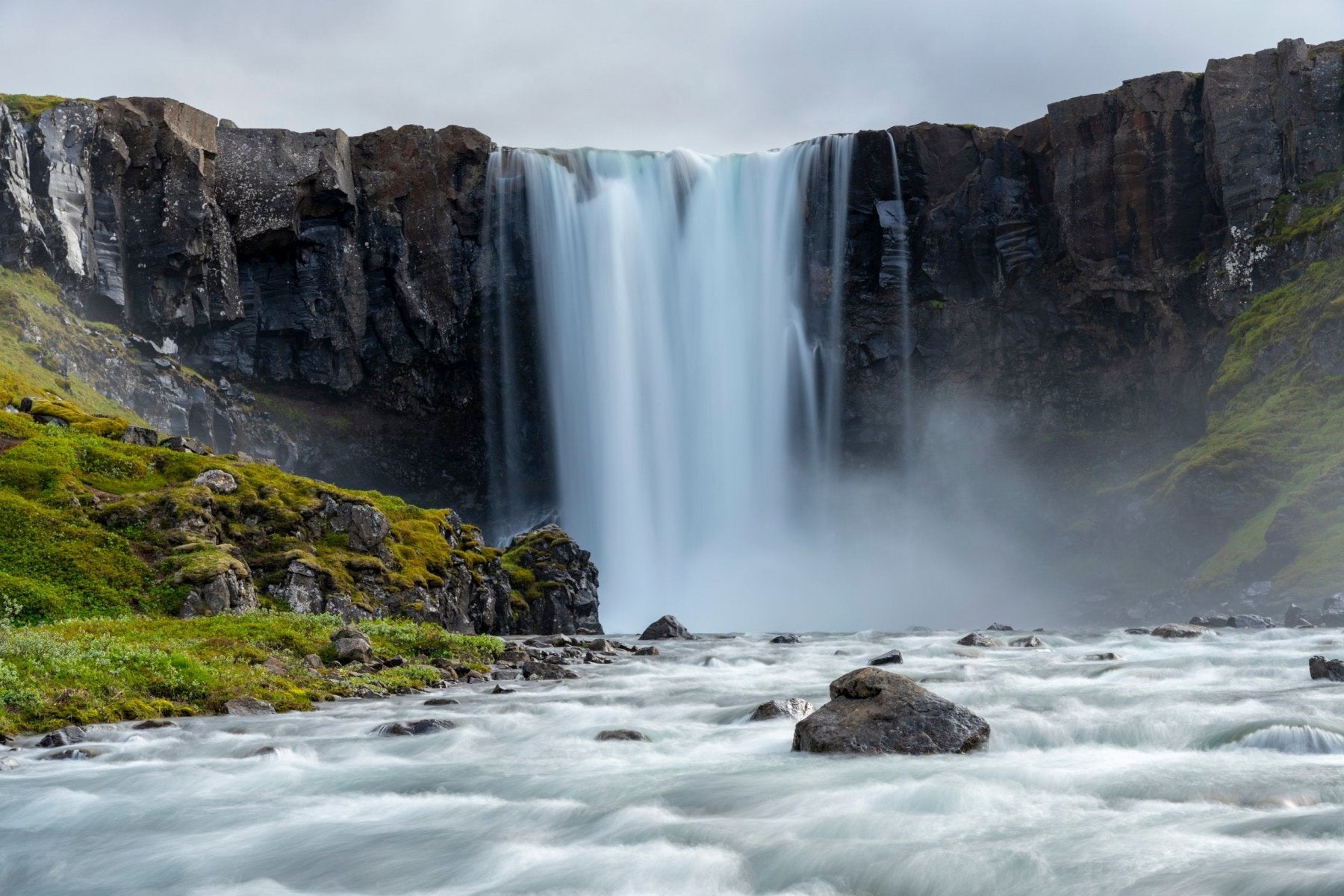 The Moss Kingdom Falls - Iceland Waterfall Photography Print